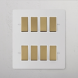 8G Two Way Rocker Switch - Paintable Antique Brass White