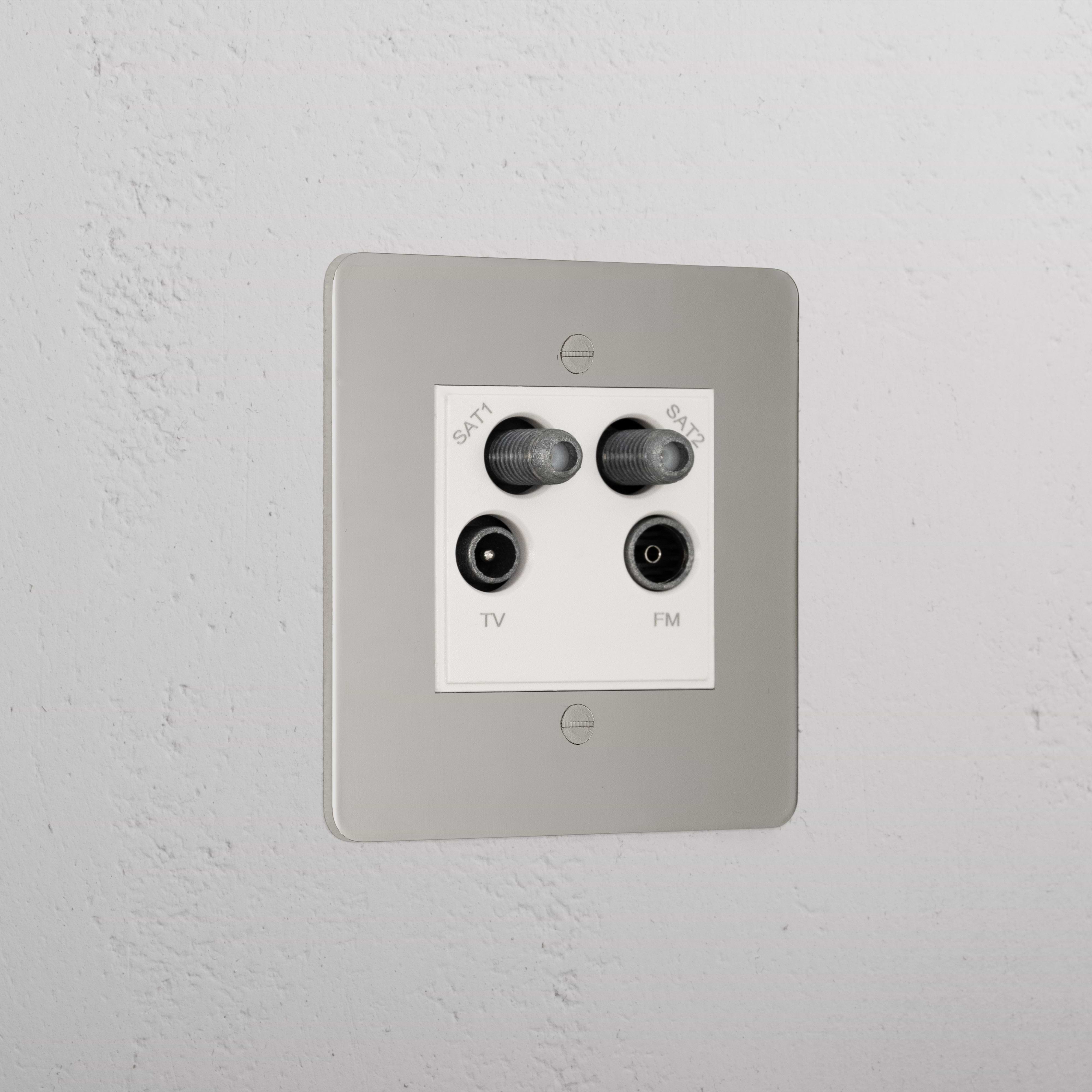 Premium Polished Nickel Aerial Socket Black