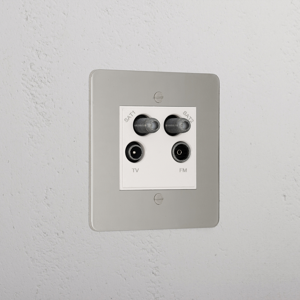 Premium Polished Nickel Aerial Socket Black