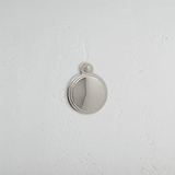 Polished Nickel Warwick Covered Key Escutcheon On White Background
