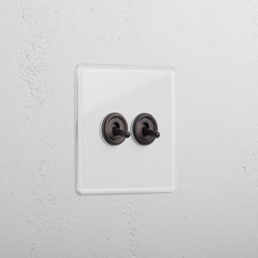 Clear Bronze 2 Gang 2 Way Toggle Luxury Light Switch
