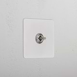 1G Centre Retractive Toggle Switch _ Paintable Polished Nickel