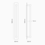 harper single pull handle with plate 500mm dimensions