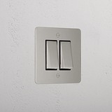 2G Two Way Rocker Switch - Polished Nickel Black