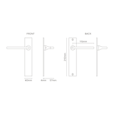Clayton Long Plate Fixed Door Handle - Bronze  