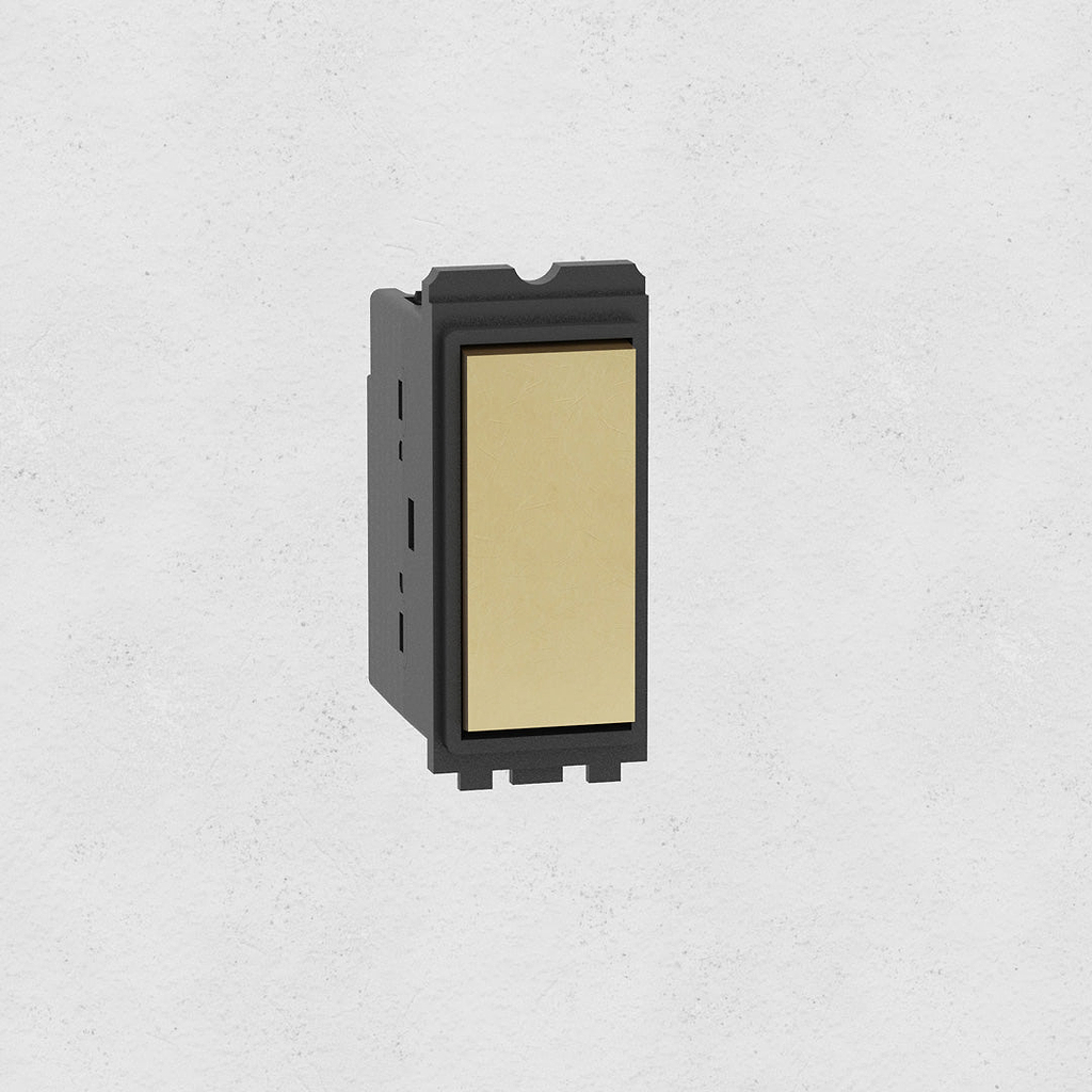 Centre Retractive Rocker Switch - Antique Brass Black