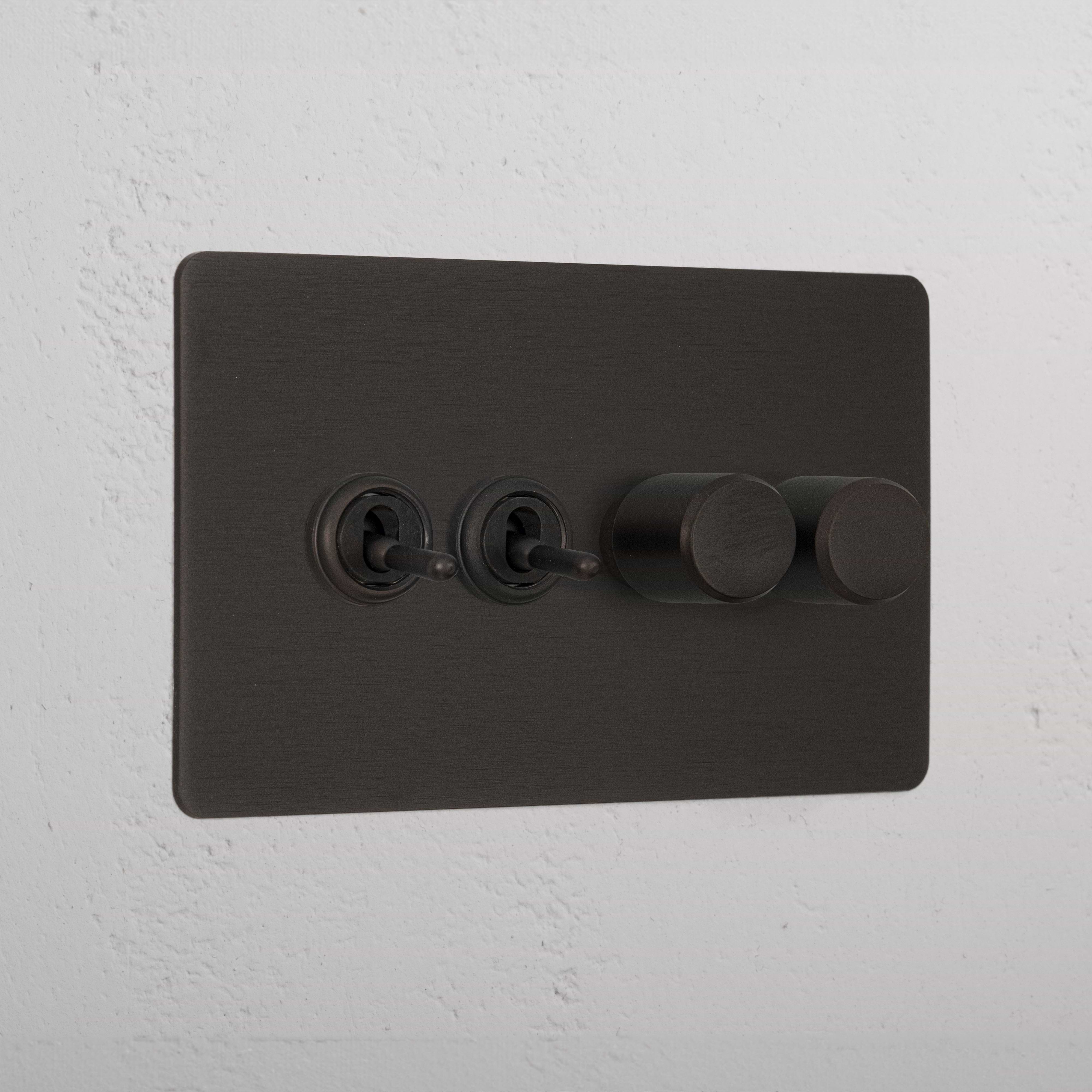 Bronze 4 Gang Mixed Luxury Light Switch