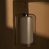 Windsor Large Pendant Light Opal Glass - Polished Nickel