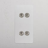 4G Vertical Two Way Toggle Switch - Paintable Polished Nickel  