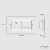 13A Socket + USB A+C Fast Charge - Bronze Black