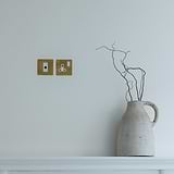 Single Socket UK - Antique Brass White