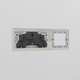 1G 50mm Module & Double Socket UK Plate - Polished Nickel Black