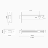 100mm Bathroom Lock - Polished Nickel