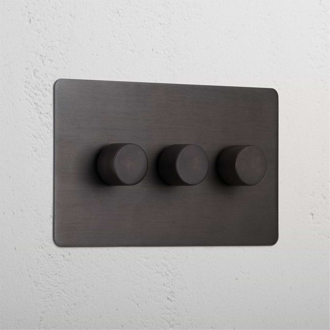 Bronze 3 Gang 2 Way Elegant Dimmer Switch