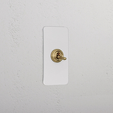 1G Architrave Double Pole Toggle Switch _ Paintable Antique Brass