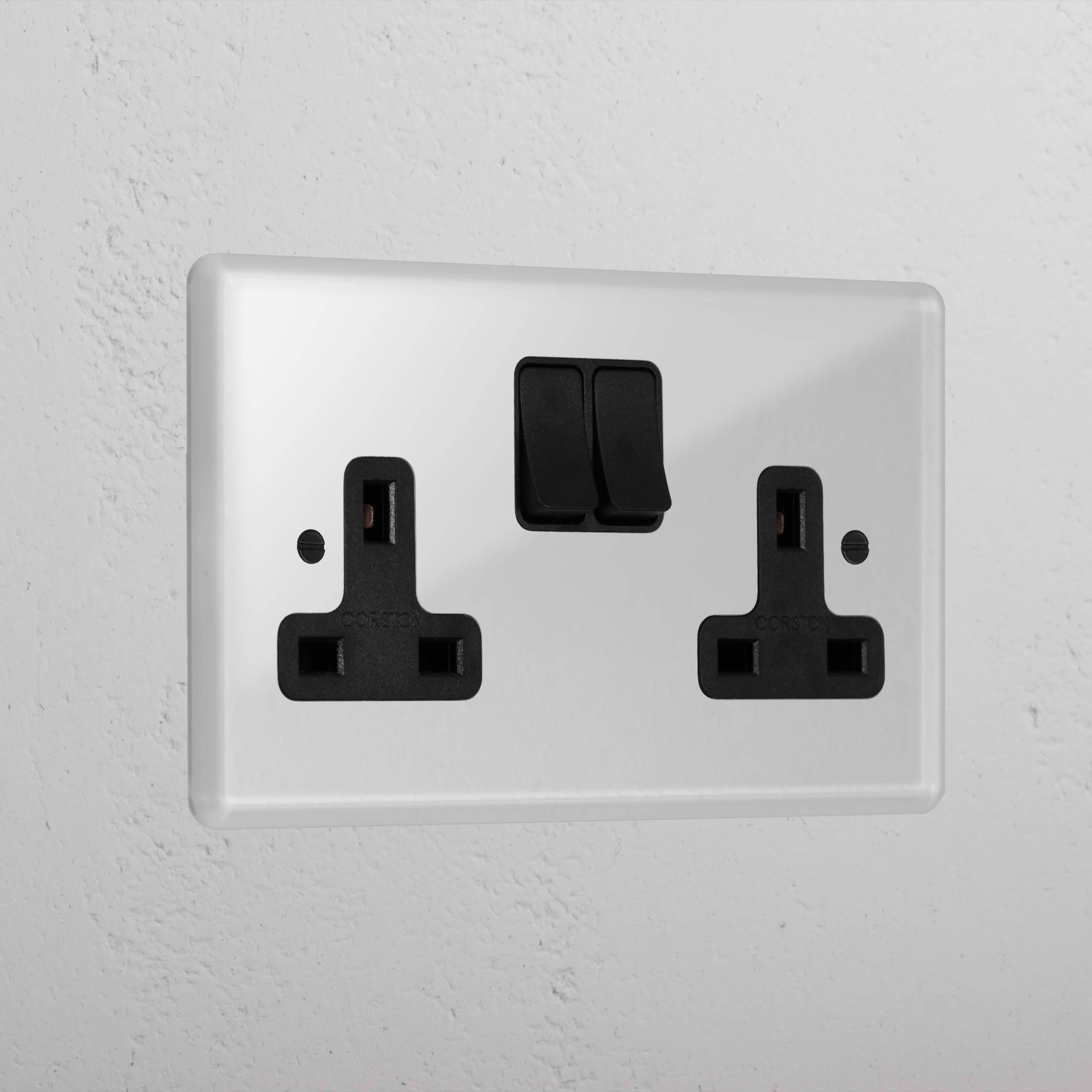 Clear Double Socket Uk Black