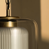 Windsor Medium Pendant Light Opal Glass - Antique Brass