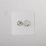 2G Mixed Switch 1T1D - Paintable Polished Nickel