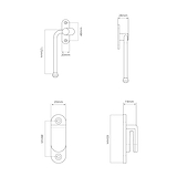 Southbank Casement Window Handle With Hook Left - Antique Brass