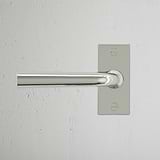 Apsley Short Plate Sprung Door Handle - Polished Nickel