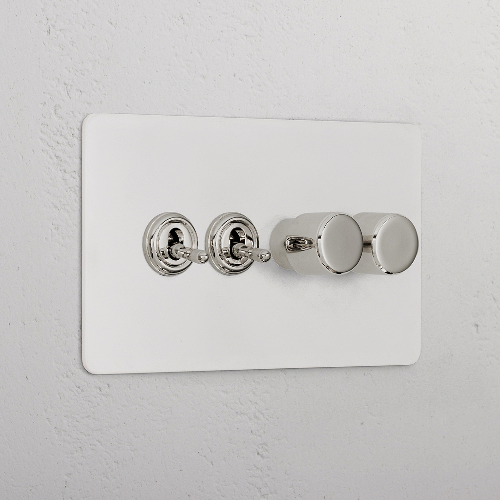 4G Mixed Switch 2T2D _ Paintable Polished Nickel