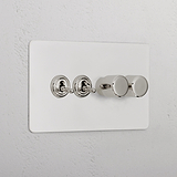 4G Mixed Switch 2T2D _ Paintable Polished Nickel