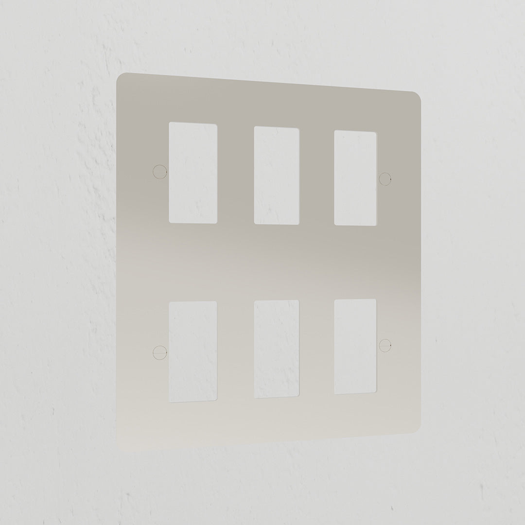 6G Rocker Switch Plate - Polished Nickel