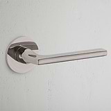 Clayton Flush Rose Fixed Door Handle - Polished Nickel  