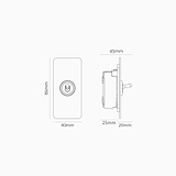 1G Architrave Centre Retractive Toggle Switch - Polished Nickel