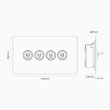 4G Two Way Toggle Switch - Paintable Bronze