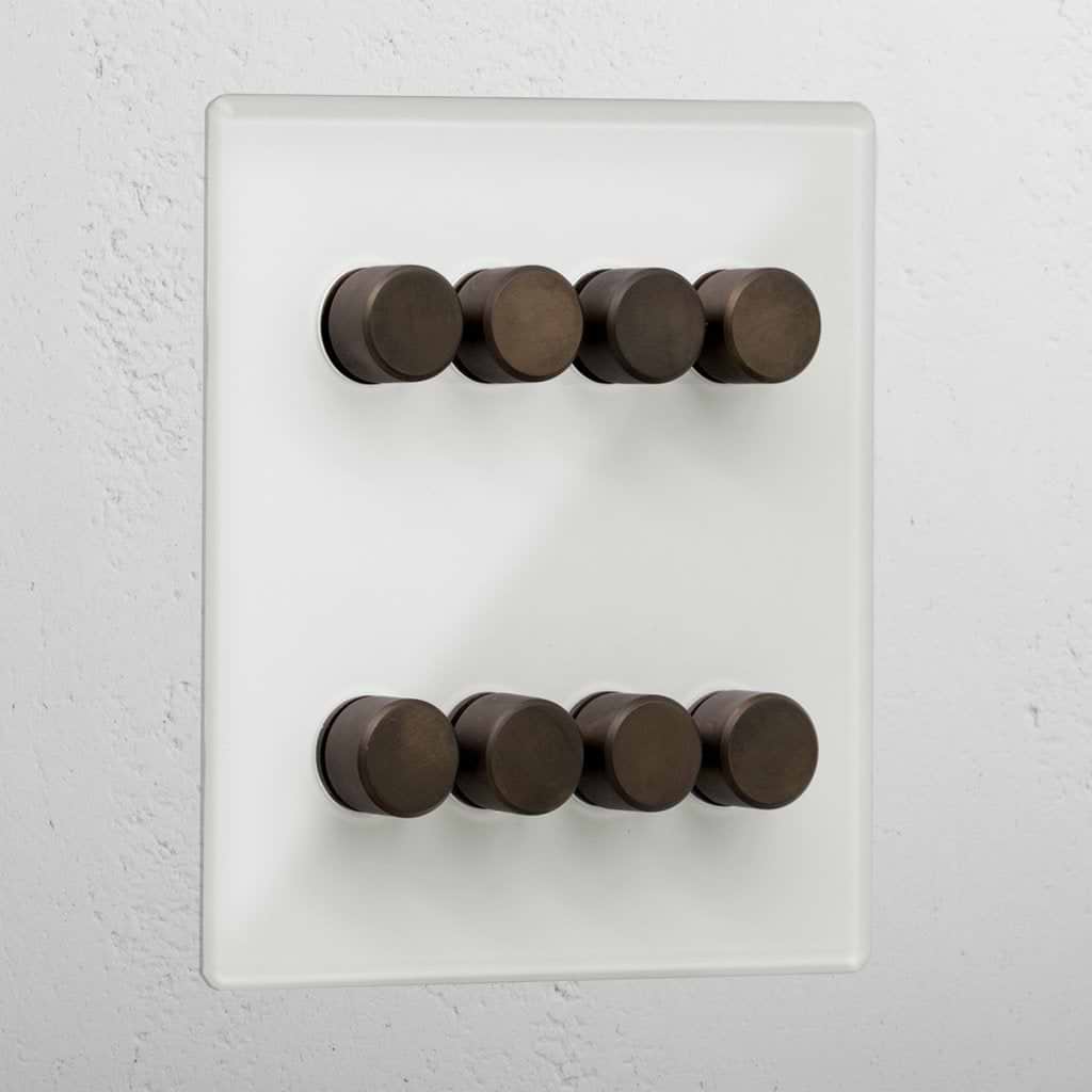 Clear Bronze 8 Gang 2 Way Dimmer Elegant Light Switch