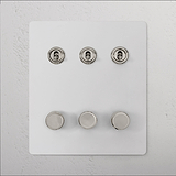 6G Mixed Switch 3T3D - Paintable Polished Nickel