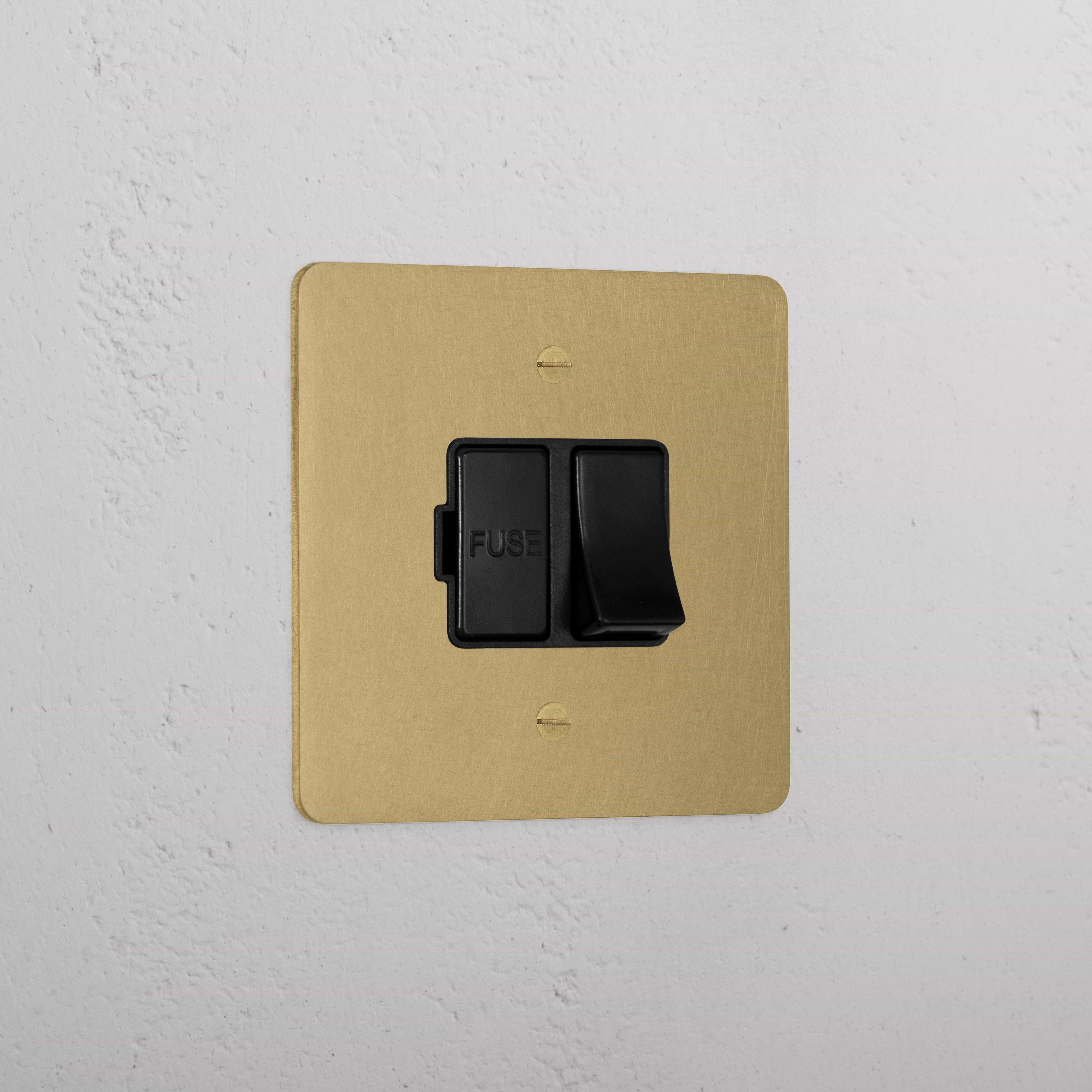 Premium Antique Brass Switched Fused Spur Black