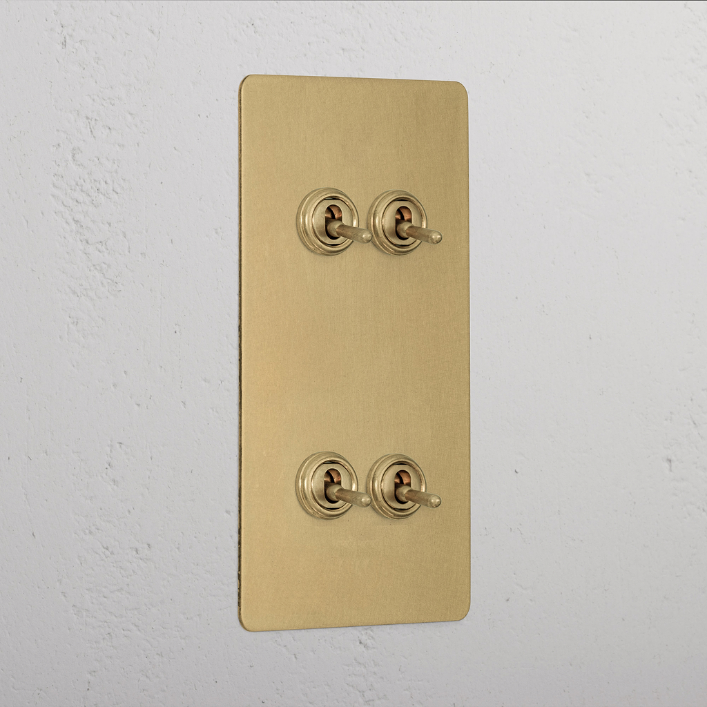 4G Vertical Two Way Toggle Switch - Antique Brass 