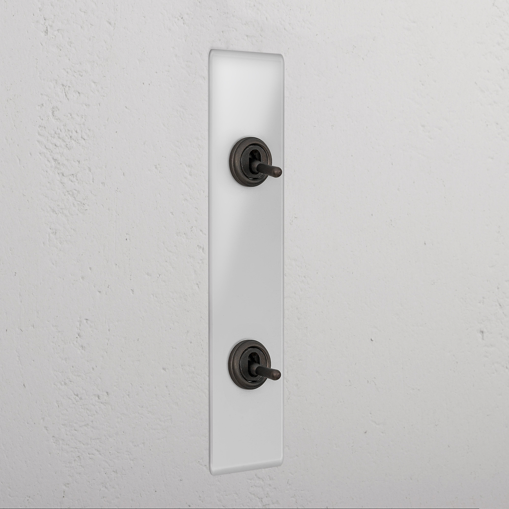 2G Architrave Two Way Toggle Switch - Clear Bronze 
