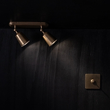 Baylis Double 50mm Spotlight - Antique Brass