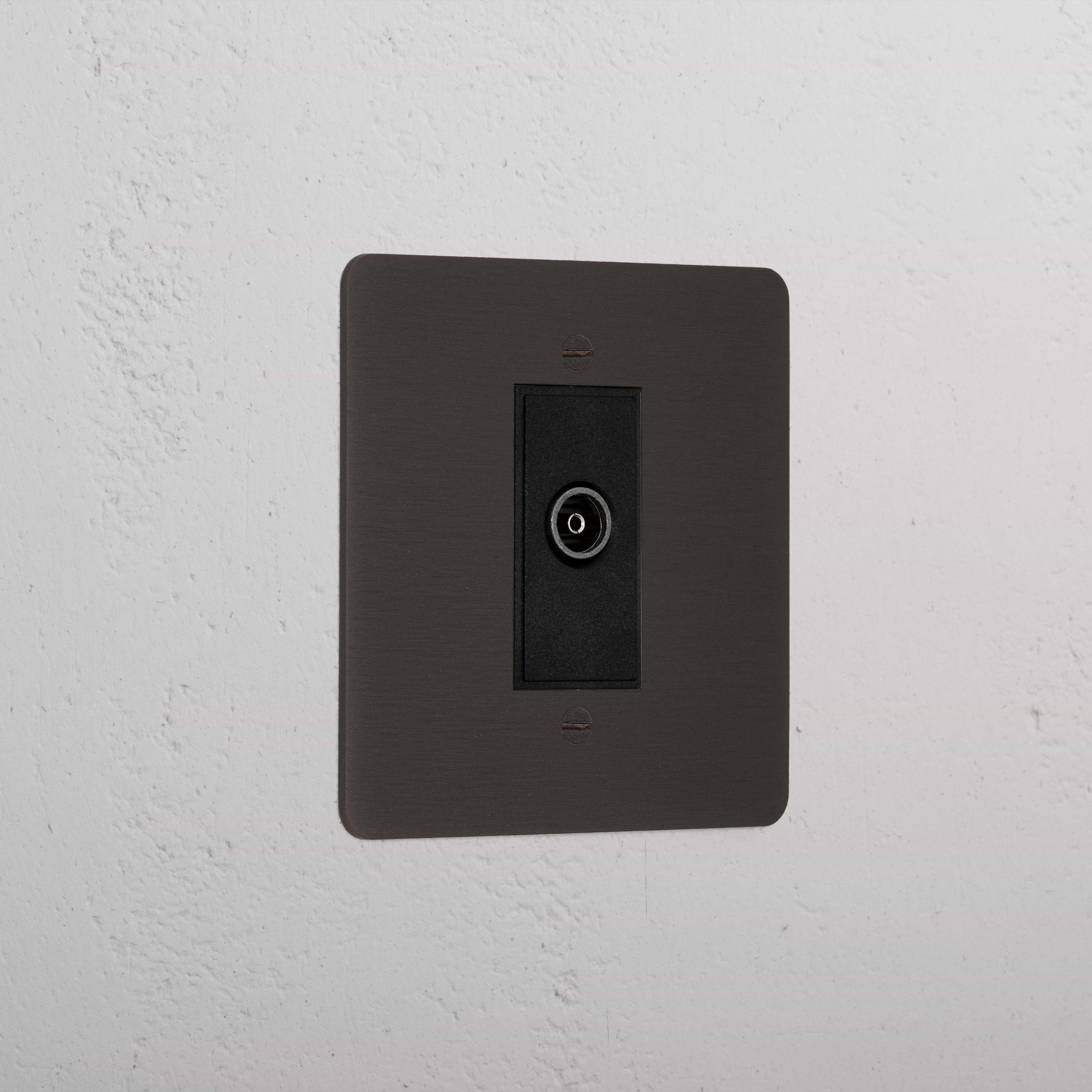 Bronze Designer Tv Outlet Socket Black