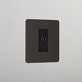 Bronze Designer Tv Outlet Socket Black