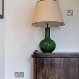 Single Socket UK - Polished Nickel White