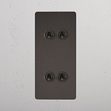 4G Vertical Two Way Toggle Switch - Bronze