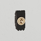 Centre Retractive Toggle Switch - Antique Brass