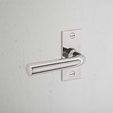 Apsley Short Plate Fixed Door Handle - Polished Nickel