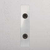 2G Architrave Two Way Toggle Switch - Clear Bronze