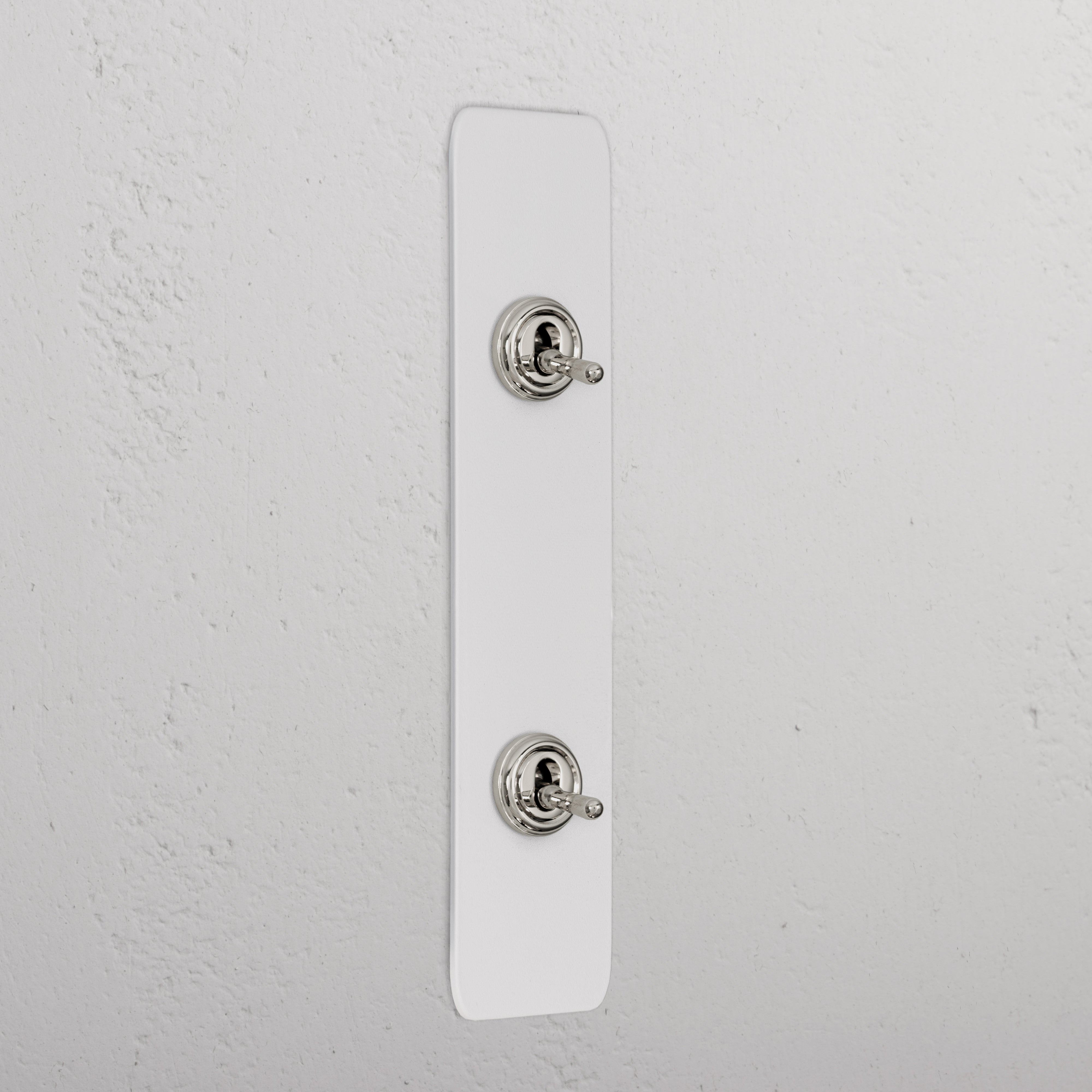 2G Architrave Two Way Toggle Switch - Paintable Polished Nickel