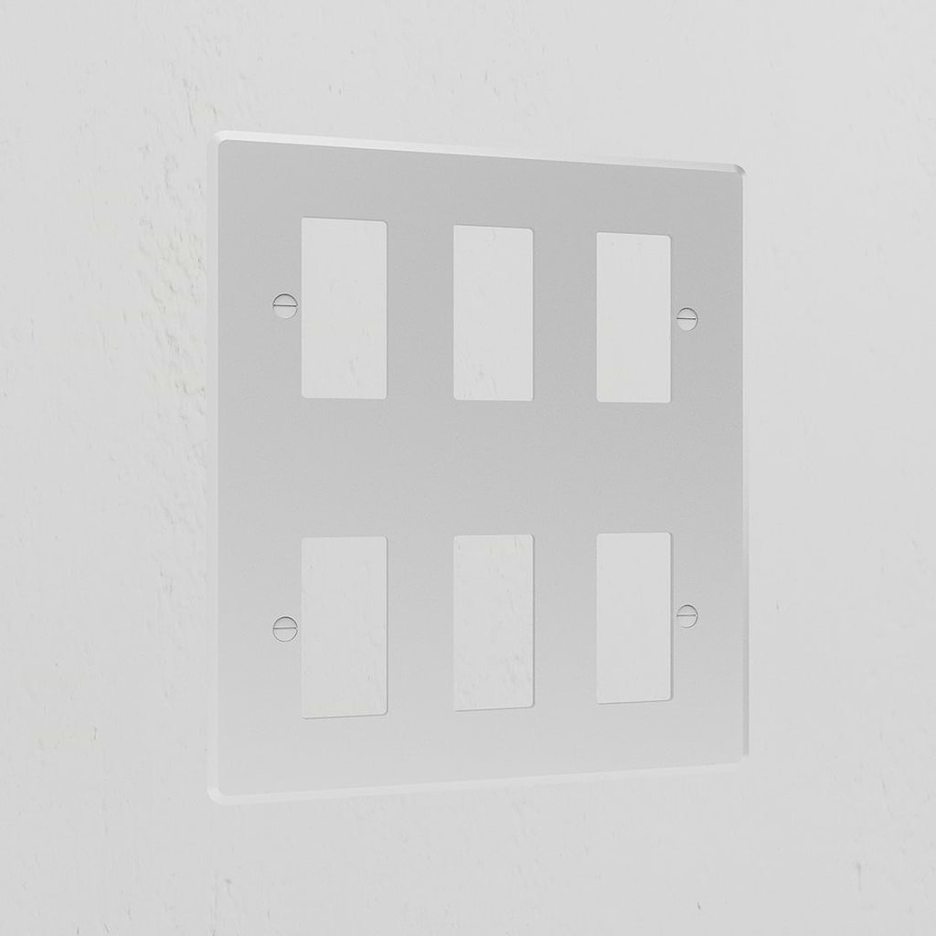 6G Rocker Switch Plate - Clear White