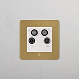 Aerial Socket - Antique Brass White