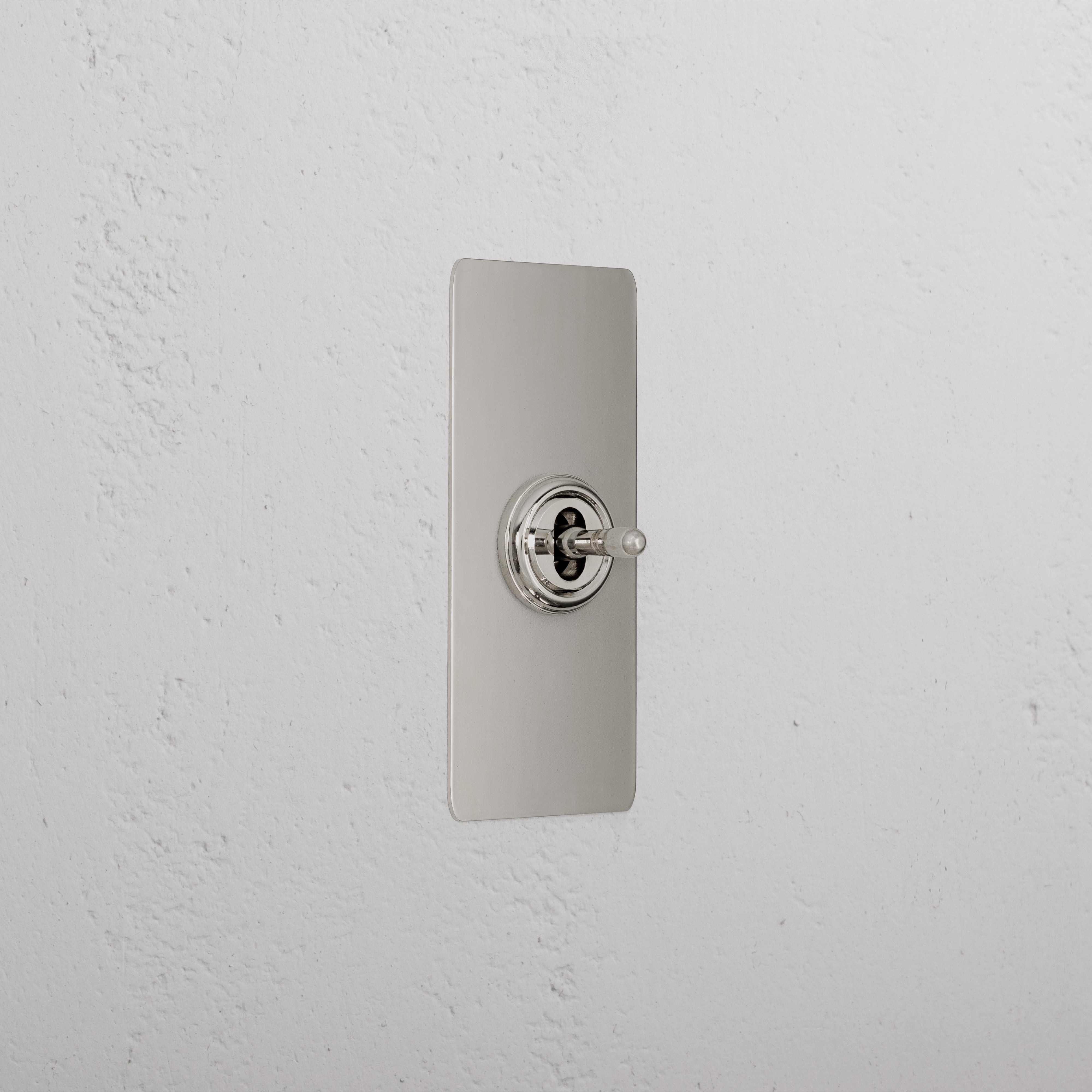 1G Architrave Centre Retractive Toggle Switch - Polished Nickel