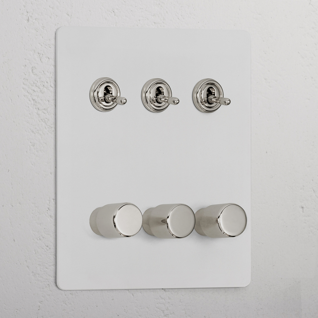 6G Mixed Switch 3T3D _ Paintable Polished Nickel