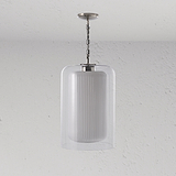 Windsor Large Pendant Light Opal Glass - Polished Nickel