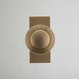 Poplar Short Plate Fixed Door Knob - Antique Brass